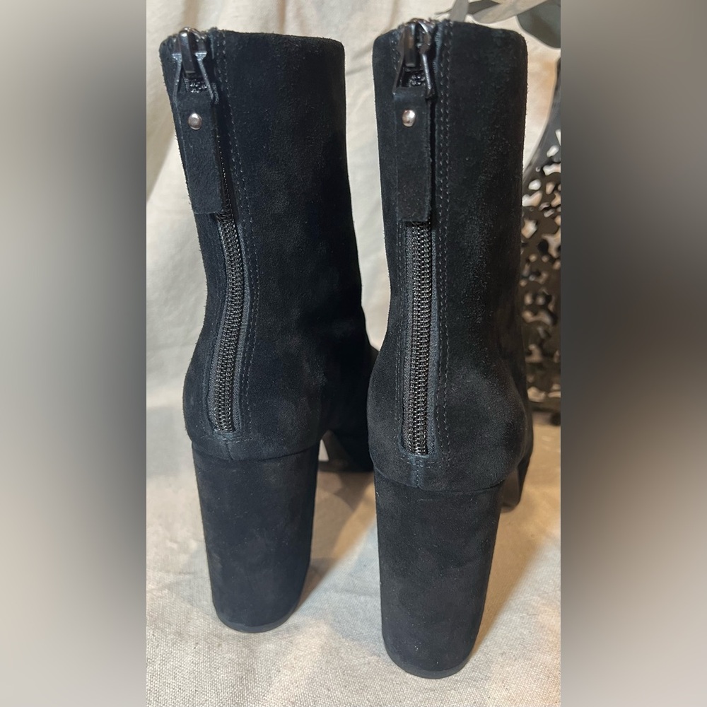 Topshop Black Suede Platform Boots - Picture 2 of 10